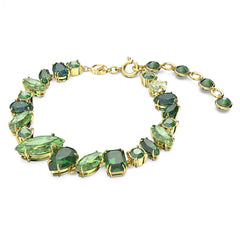 Swar*vski -Gema bracelet Mixed cuts, Green, Gold-tone plated-5652822-Delivery After 10th Mahram