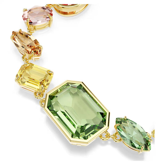 Swar*vski -Gema bracelet Mixed cuts, Multicolored, 18K gold finish-5737453