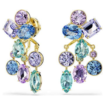 Swar*vski -Gema earring jackets Mixed cuts, Multicolored, 18K gold finish-5737450