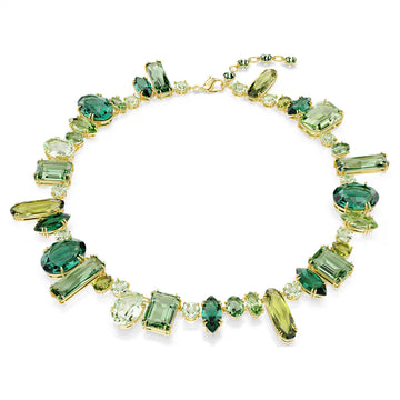 Swar*vski -Gema necklace Mixed cuts, Green, 18K gold finish-5657388