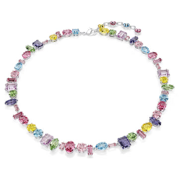 Swar*vski -Gema necklace Mixed cuts, Multicolored, Rhodium plated-5656397