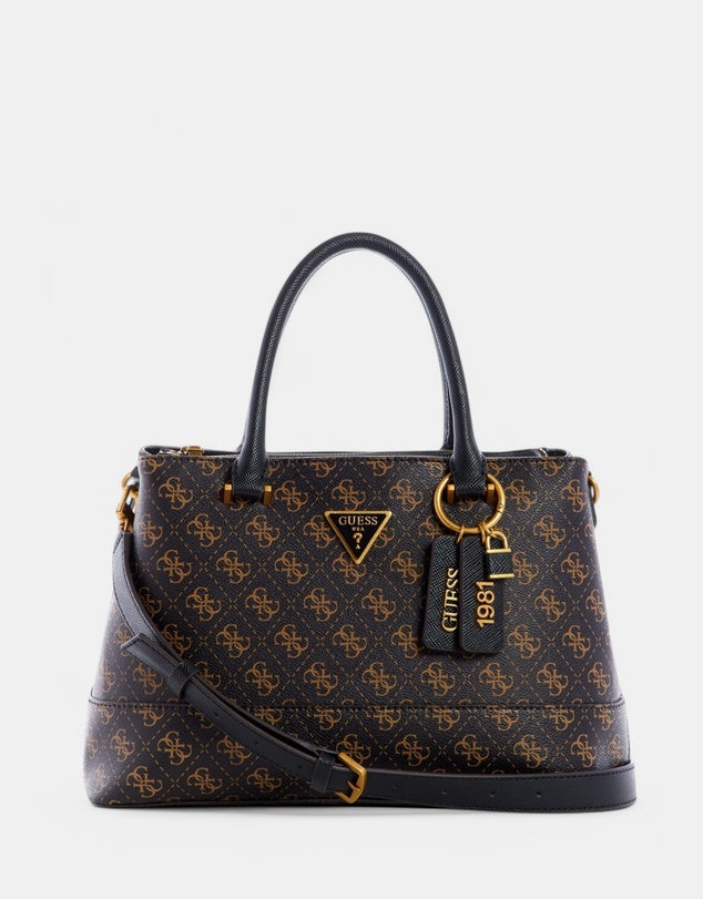 GUES*- Satchel bag CORDELIA-BROWN LOGO-ON SALE