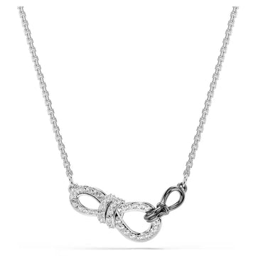Swar*vski -Hyperbola necklace Round cut, Bow, White, Mixed metal finish-5753332