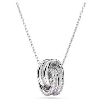 Swar*vski -Hyperbola pendant Intertwined circles, White, Rhodium plated-5646724