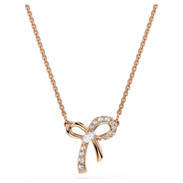 Swar*vski -Hyperbola pendant Mixed cuts, Bow, White, 18K rose gold finish-5753329