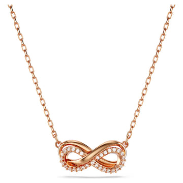 Swar*vski -Hyperbola pendant Pavé, Infinity, White, 18K rose gold finish-5684084