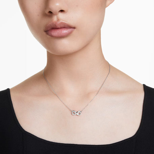 Swar*vski -Hyperbola pendant Pavé, Infinity, White, Rhodium plated-5687265