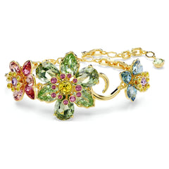 Swar*vski -Idyllia bracelet Mixed cuts, Flower, Multicolored, Gold-tone plated-5717156