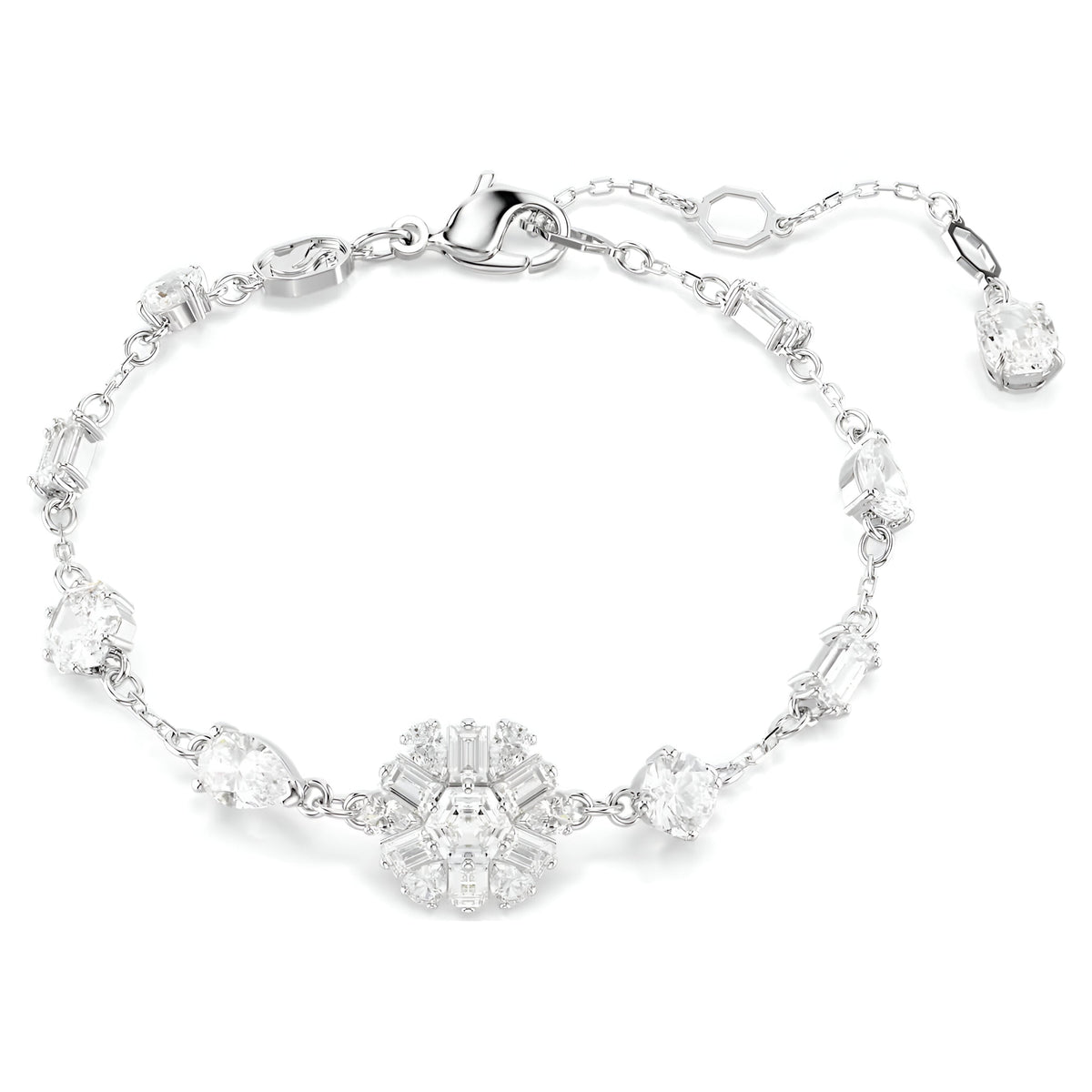 Swar*vski -Idyllia bracelet Mixed cuts, Snowflake, White, Rhodium plated-5691485