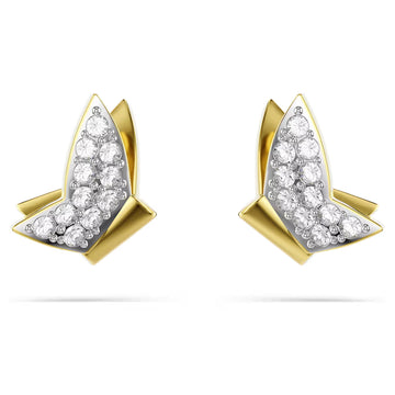 Swar*vski -Idyllia Lilia stud earrings Butterfly, White, 18K gold finish-5736070