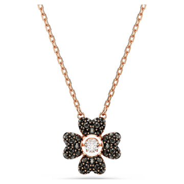 Swar*vski -Idyllia pendant Clover, Black, 18K rose gold finish-5714901