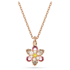 Swar*vski -Idyllia pendant Mixed cuts, Flower, Multicolored, Rose gold-tone plated-5722102