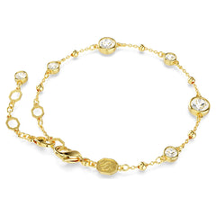 Swar*vski -Imber bracelet Round cut, Scattered design, White, Gold-tone plated-5680094