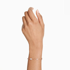 Swar*vski -Imber bracelet Round cut, White, Rose gold-tone plated-5730677