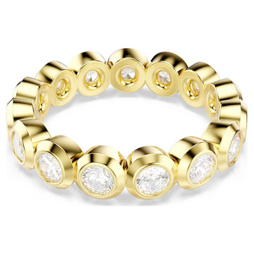 Imber ring Round cut, White, 18K gold finish-5714309