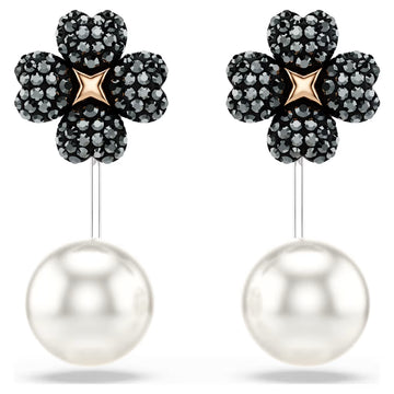 Swar*vski -Latisha earrings Pavé, Clover, Black, Mixed metal finish-5743573