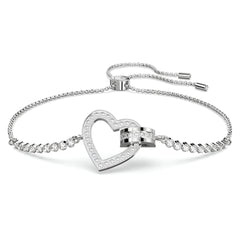 Swar*vski -Lovely bracelet Heart, White, Rhodium plated-5636447