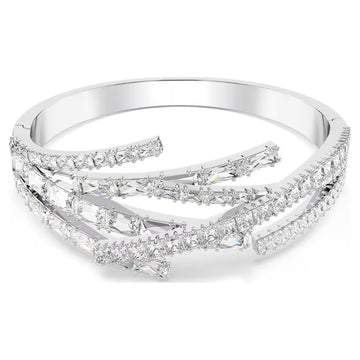 Swar*vski - Matrix bangle Mixed cuts, White, Rhodium plated-M-5726292