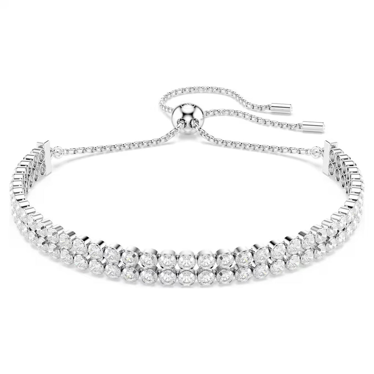 Swar*vski -Matrix bracelet Round cut, White, Rhodium plated-5678252-Coming Soon