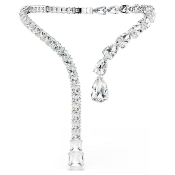 Swar*vski -Matrix open necklace Mixed cuts, White, Rhodium plated-5692517