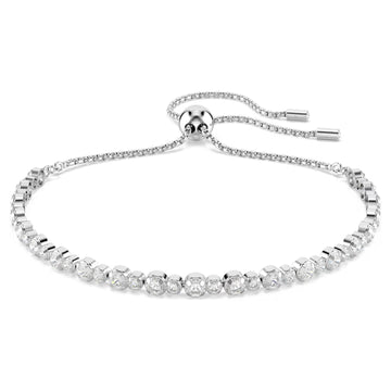 Swar*vski - Matrix Tennis Bracelet - Combined round cuts, White, Rhodium plated - 5677813