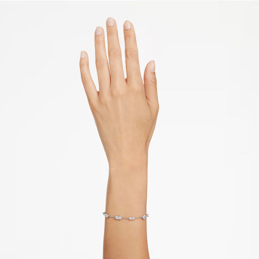 Swar*vski -Mesmera bracelet Mixed cuts, Scattered design, White, Rhodium plated-5661530