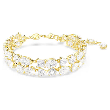 Swar*vski -Mesmera bracelet Mixed cuts, White, Gold-tone plated-5743827