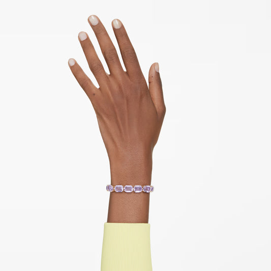 Swar*vski -Millenia bracelet Octagon cut, Purple, 18K gold finish-5720487