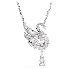 Swar*vski -Swan pendant Swan, White, Rhodium plated-5723387