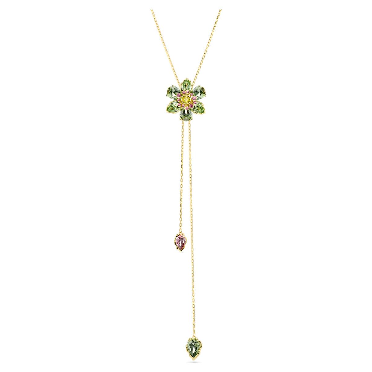 Swar*vski -Idyllia Y pendant Mixed cuts, Flower, Multicolored, Gold-tone plated-5717158