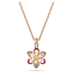 Swar*vski -Idyllia pendant Mixed cuts, Flower, Multicolored, Rose gold-tone plated-5722102