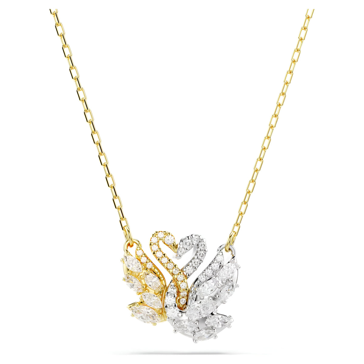 Swar*vski -Swan pendant Swan, White, Gold-tone plated-5714934