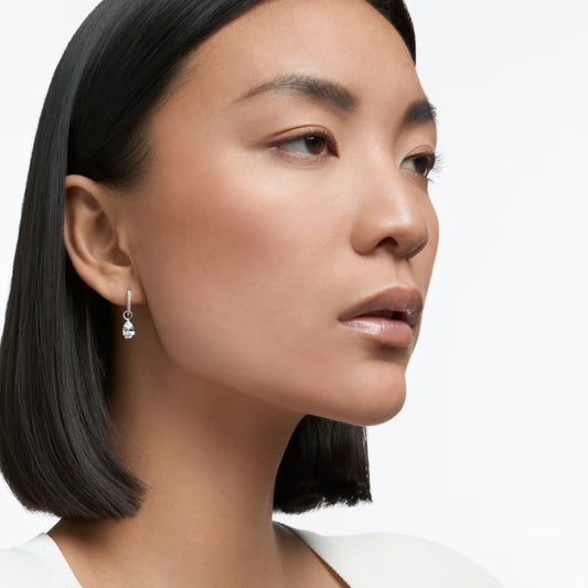 Swar*vski -Stilla Attract drop earrings Pear cut, White, Rhodium plated-5563119