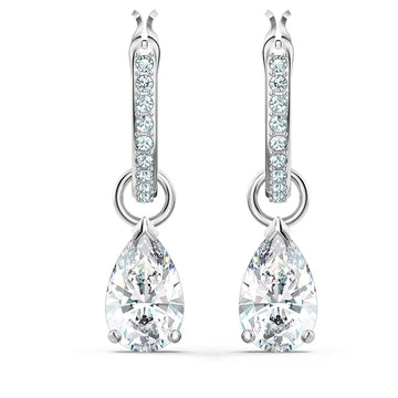 Swar*vski -Stilla Attract drop earrings Pear cut, White, Rhodium plated-5563119