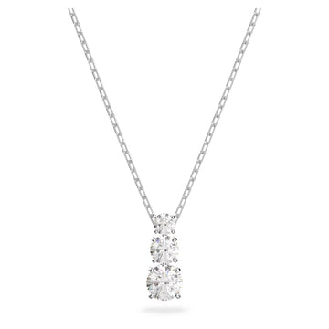 Swar*vski -Stilla Attract pendant Round cut, White, Rhodium plated-5414970