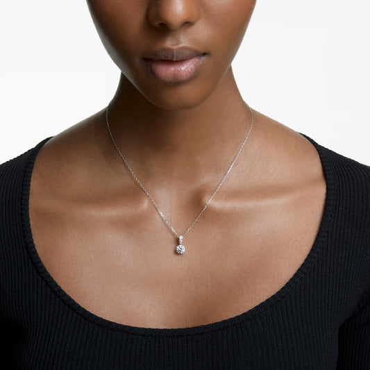 Swar*vski -Stilla pendant Round cut, White, Rhodium plated-5472635