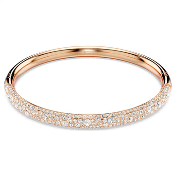 Swar*vski -Sublima bangle Snow pavé, White, 18K rose gold finish-5688611-M