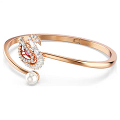 Swar*vski -Swan bangle Dancing swan, Red, Rose gold-tone plated M-5734556
