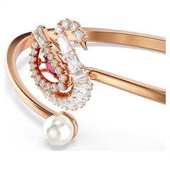 Swar*vski -Swan bangle Dancing swan, Red, Rose gold-tone plated M-5734556