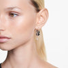 Swar*vski -Swan drop earrings Swan, Black, Rose gold-tone plated-5678047