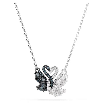 Swar*vski - Swan pendant Swan, Black, Mixed metal finish-5705721