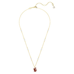 Swar*vski -Swan pendant Swan, Red, Gold-tone plated-5677599