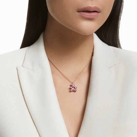 Swar*vski -Teddy pendant Bear, Pink, 18K rose gold finish-5642976