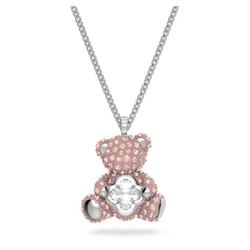 Swar*vski -Teddy pendant Bear, Pink, Rhodium plated-5599168
