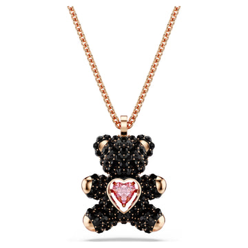 Swar*vski -Teddy pendant Teddy, Black, 18K rose gold finish-5693623