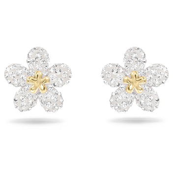 Swar*vski -Tough stud earrings Flower, Yellow, Mixed metal finish-5136838