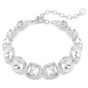 Swar*vski - Una Angelic bracelet Cushion cut, White, Rhodium plated-5751558