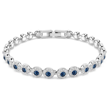 Swar*vski -Una Angelic bracelet Round cut, Blue, Rhodium plated-5733401