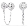 Swar*vski -Una Angelic drop earrings Round cut, White, Rhodium plated-5732273