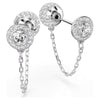 Swar*vski -Una Angelic drop earrings Round cut, White, Rhodium plated-5732273